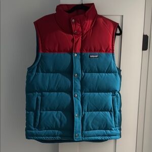 Patagonia Red and Blue Puffer Vest